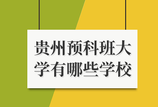 贵州预科班大学有哪些学校